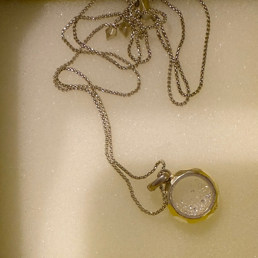 Kendra Scott Ever Gold Floating Locket Necklace with Clear Crystals - Picture 2 of 5